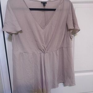 Torrid Soft Beige V-Neck Blouse